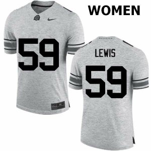 NCAA Ohio State Buckeyes Women's #59 Tyquan Lewis Gray Nike Football College Jersey JKL3245VZ